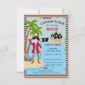 Kapitein van het Pirate Ship Verjaardagsfeest Bedankkaart (Voorkant)