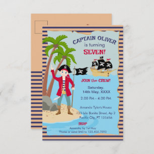 Kapitein van het Pirate Ship Verjaardagsfeest Bedankkaart