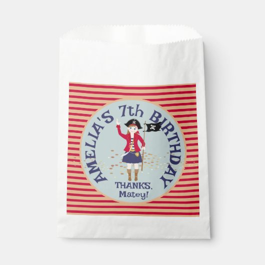 Kapitein van het Pirate Ship Verjaardagsfeest Bedankzakje (Voorkant)