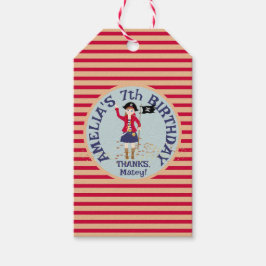 Kapitein van het Pirate Ship Verjaardagsfeest Cadeaulabel