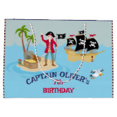 Kapitein van het Pirate Ship Verjaardagsfeest Groot Cadeauzakje (Achterkant)