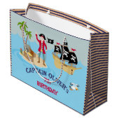 Kapitein van het Pirate Ship Verjaardagsfeest Groot Cadeauzakje (Achterkant Gekanteld)