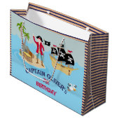 Kapitein van het Pirate Ship Verjaardagsfeest Groot Cadeauzakje (Voorkant Gekanteld)