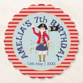 Kapitein van het Pirate Ship Verjaardagsfeest Kartonnen Onderzetters