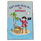 Kapitein van het Pirate Ship Verjaardagsfeest Medium Cadeauzakje (Voorkant)