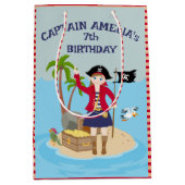 Kapitein van het Pirate Ship Verjaardagsfeest Medium Cadeauzakje (Voorkant)
