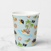 Kapitein van het Pirate Ship Verjaardagsfeest Papieren Bekers (Achterkant)