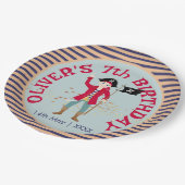 Kapitein van het Pirate Ship Verjaardagsfeest Papieren Bordje (Gekanteld)