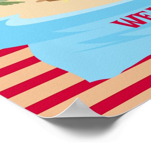 Kapitein van het Pirate Ship Verjaardagsfeest Poster (Hoek)