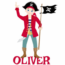 Kapitein van het Pirate Ship Verjaardagsfeest Staand Fotobeeldje