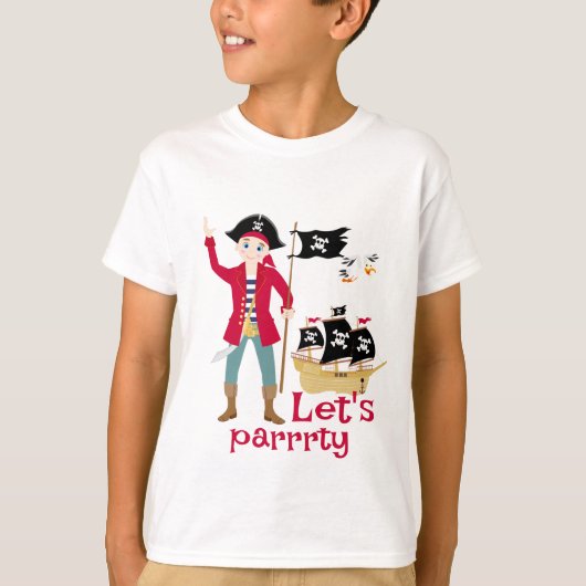 Kapitein van het Pirate Ship Verjaardagsfeest T-shirt (Voorkant)