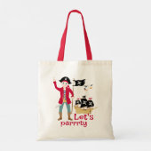 Kapitein van het Pirate Ship Verjaardagsfeest Tote Bag (Achterkant)
