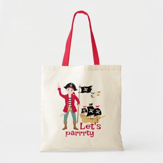 Kapitein van het Pirate Ship Verjaardagsfeest Tote Bag (Voorkant)