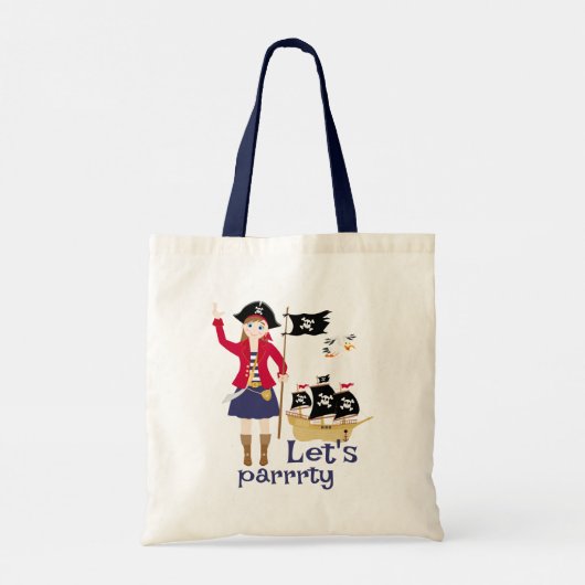 Kapitein van het Pirate Ship Verjaardagsfeest Tote Bag (Achterkant)