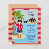 Kapitein van het Pirate Ship Verjaardagsfeest Uitnodiging Briefkaart (Voorkant / Achterkant)