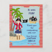 Kapitein van het Pirate Ship Verjaardagsfeest Uitnodiging Briefkaart (Voorkant)