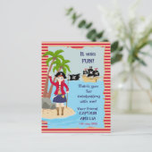 Kapitein van het Pirate Ship Verjaardagsfeest Uitnodiging Briefkaart (Staand voorkant)