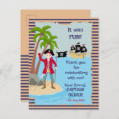 Kapitein van het Pirate Ship Verjaardagsfeest Uitnodiging Briefkaart (Voorkant / Achterkant)
