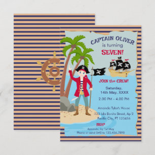 Kapitein van het Piratenschip Verjaardagsfeest Bedankkaart