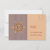 Kapitein van het Piratenschip Verjaardagsfeest Bedankkaart (Achterkant)