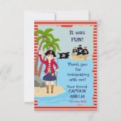 Kapitein van het Piratenschip Verjaardagsfeest Bedankkaart (Voorkant)