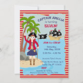 Kapitein van het Piratenschip Verjaardagsfeest Kaart (Voorkant)