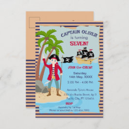 Kapitein van het Piratenschip Verjaardagsfeestje Bedankkaart