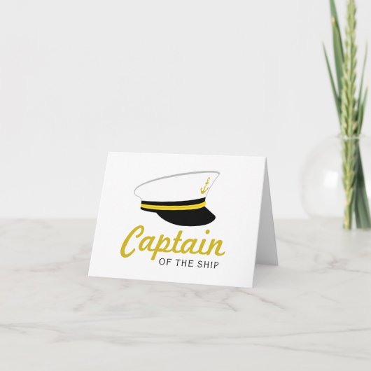 kapitein van het schip bedankkaart (Voorkant)