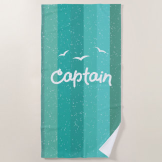Kapitein van het schip Nautical Blue Striped Saili Strandlaken