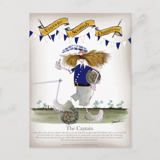 kapitein van het schotse football briefkaart (Voorkant)