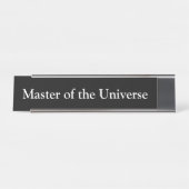 Kapitein van het universum, bureau naambordje (Voorkant)