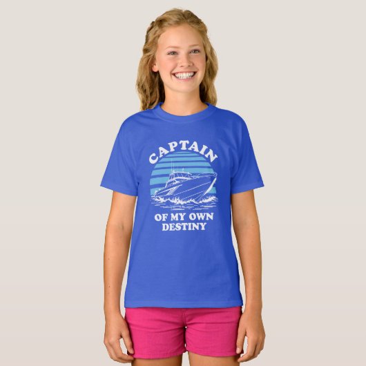 Kapitein van mijn eigen lot | Offerte boot T-shirt (Voorkant volledig)