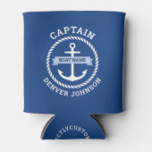 Kapitein verankert de naam van de grenzingsboot op blikjeskoeler (Voorkant)