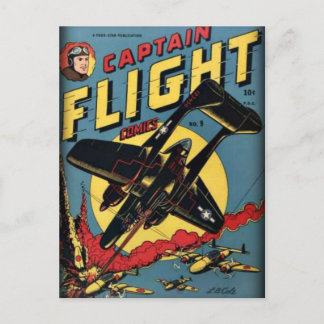 Kapitein Vliegend Golden Age Comic Book Briefkaart