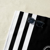 Kapitein voor bootstrating, zwart-wit strandlaken (In situ)