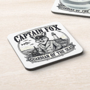 Kapitein Vos Beschermer van de Zeeën Nautilus Ontw Bier Onderzetter