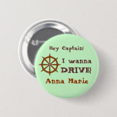 Kapitein w naam ronde button 5,7 cm (Voorkant /achterkant)