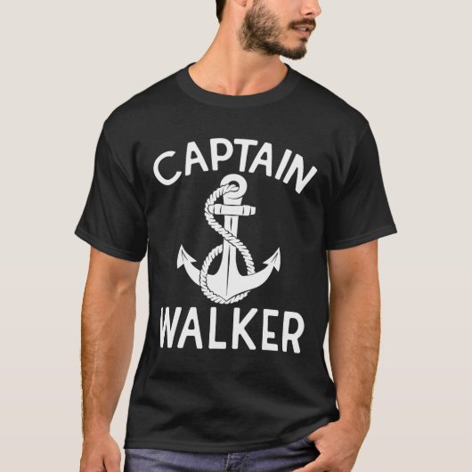 Kapitein Walker Schip Boot Jacht Boot Anker T-shirt (Voorkant)
