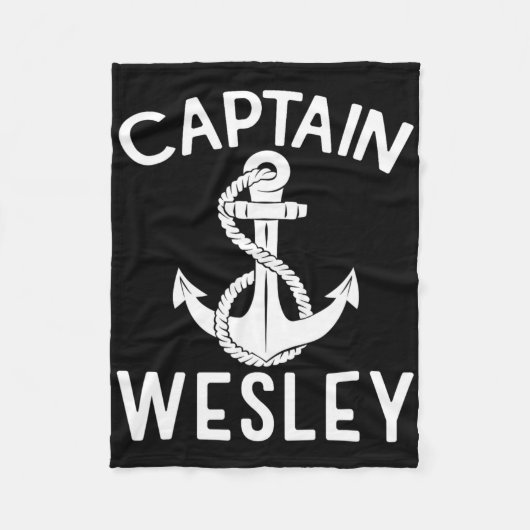 Kapitein Wesley Anker Schip Boot Jacht Boot Fleece Deken (Voorkant)