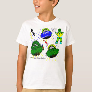 Kapitein Zacky Blue Fish Dragon Dino Spaceships T-shirt