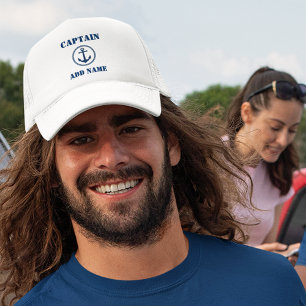 Kapitein zee Anchor Naam toevoegen of Naam van boo Trucker Pet