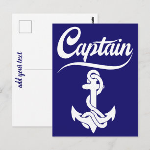 Kapitein Zeilboot Anker Scheepvaart Design Briefkaart