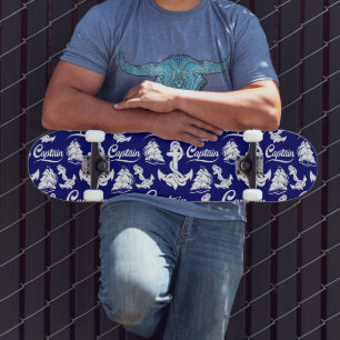 Kapitein Zeilboot Anker Scheepvaart Design Persoonlijk Skateboard