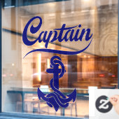 Kapitein Zeilboot Anker Scheepvaart Design Raamsticker (Cafe Raam)
