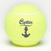 Kapitein Zeilboot Anker Scheepvaart Design Tennisballen (Achterkant)