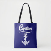 Kapitein Zeilboot Anker Scheepvaart Design Tote Bag (Voorkant)