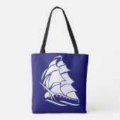 Kapitein Zeilboot Anker Scheepvaart Design Tote Bag (Achterkant)