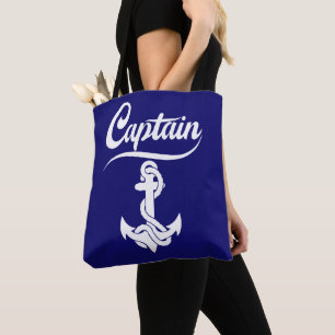 Kapitein Zeilboot Anker Scheepvaart Design Tote Bag