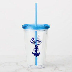 Kapitein Zeilboot Anker Zeevaart Design Acryl Drinkbeker