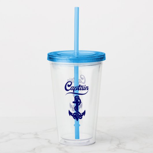 Kapitein Zeilboot Anker Zeevaart Design Acryl Drinkbeker (Voorkant)